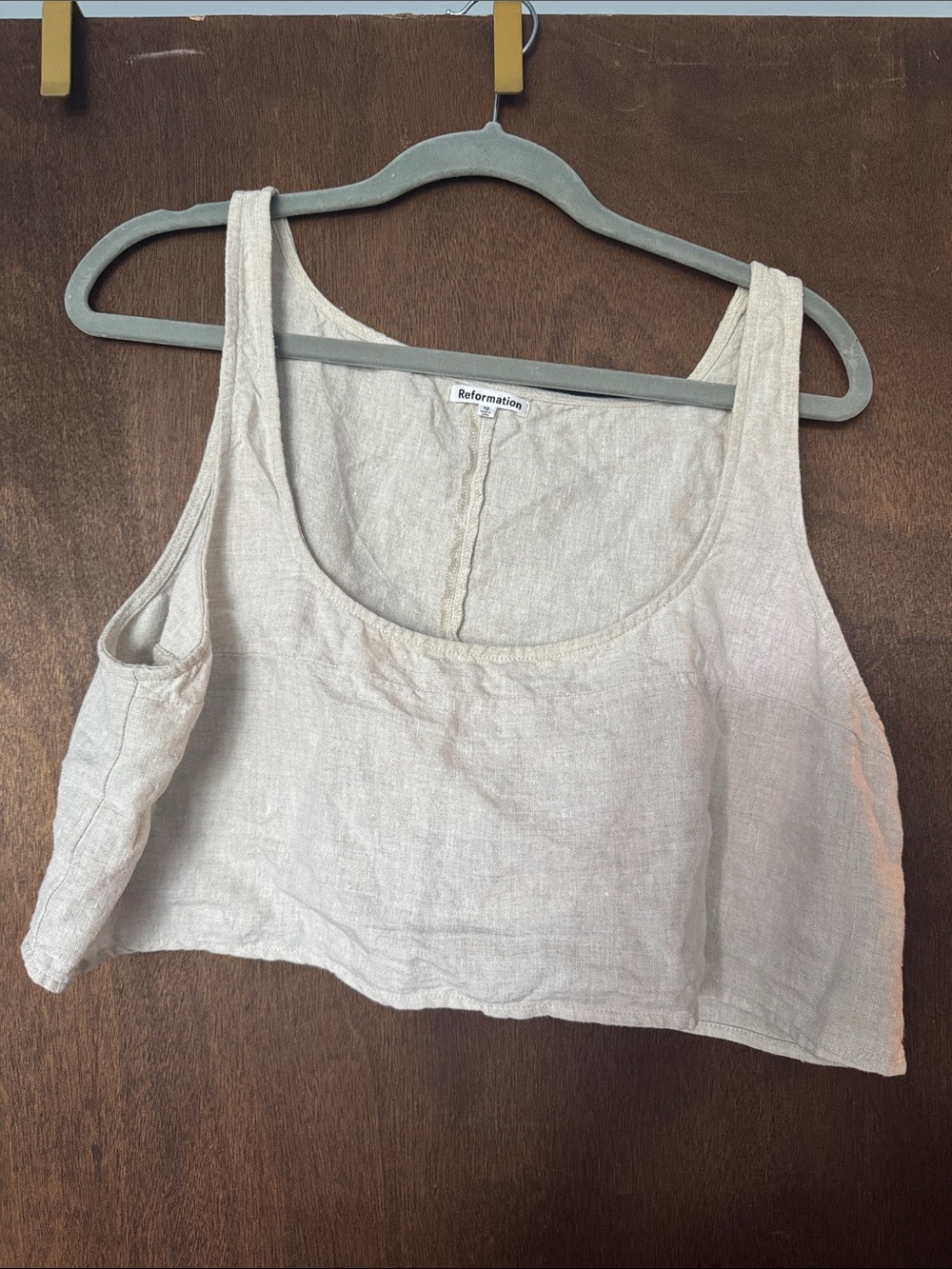 Reformation Natural Linen Crop Tank Top 12